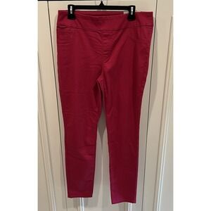 Chico's Women's Fuchsia Denim Pull‎ On Jeggings Size 8R Pants Comfort Stretch